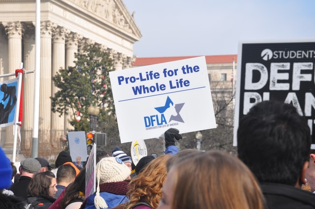 A Pro-life Banner at a protest
