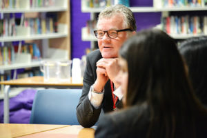 Sir Kevan Collins During a visit to Mulberry Academy Shoreditch